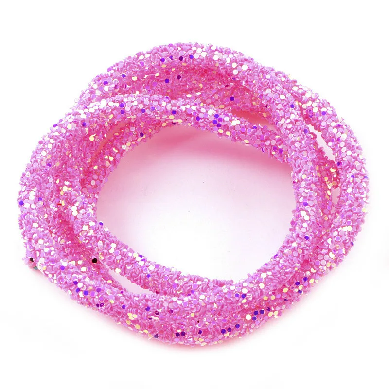 Pink 6 мм Мягкая трубка шнур веревка с блестками для DIY одежды обувь DIY ювелирные изделия браслет одежда вечерние украшения ремесла - Цвет: Pink