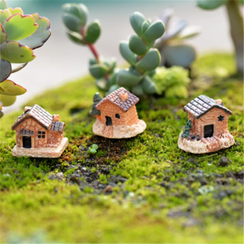 Minicasa de árboles pequeños, casa en miniatura, jardín de hadas, gnomo,  Terrario de musgo, decoración del hogar, suministros de manualidades, 1  pieza - AliExpress Hogar y jardín