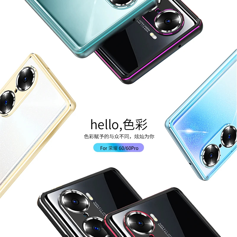 Bumper Case For Honor 60 Pro Metal Aluminum Frame For Honor60 Pro Luxury Shockproof Phone Accessories