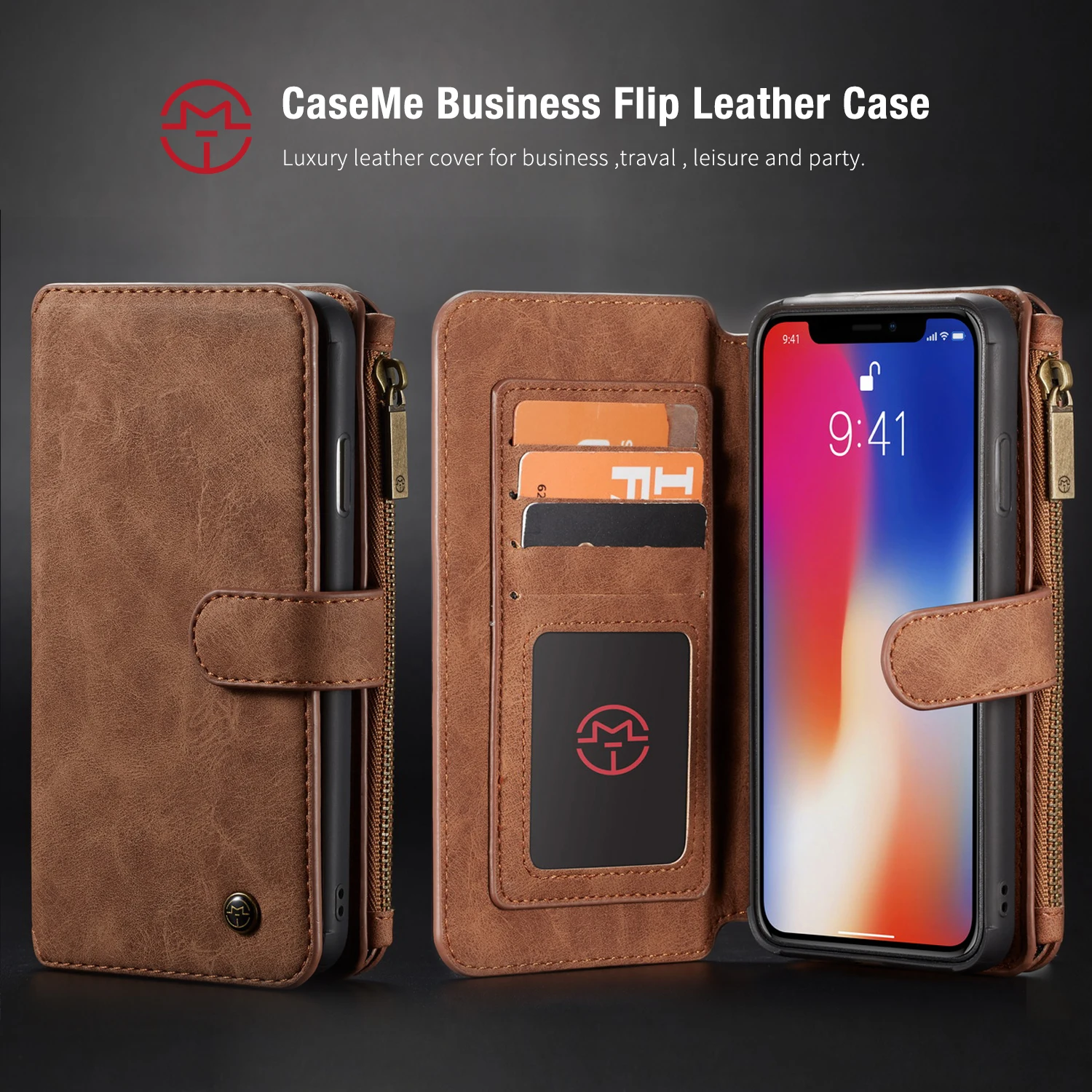 CaseMe кошелек на молнии для samsung Galaxy Note 10 9 8 S10 5G S9 S8 Plus S10E S7 Edge кожаный чехол для телефона винтажный Бизнес Флип сумка