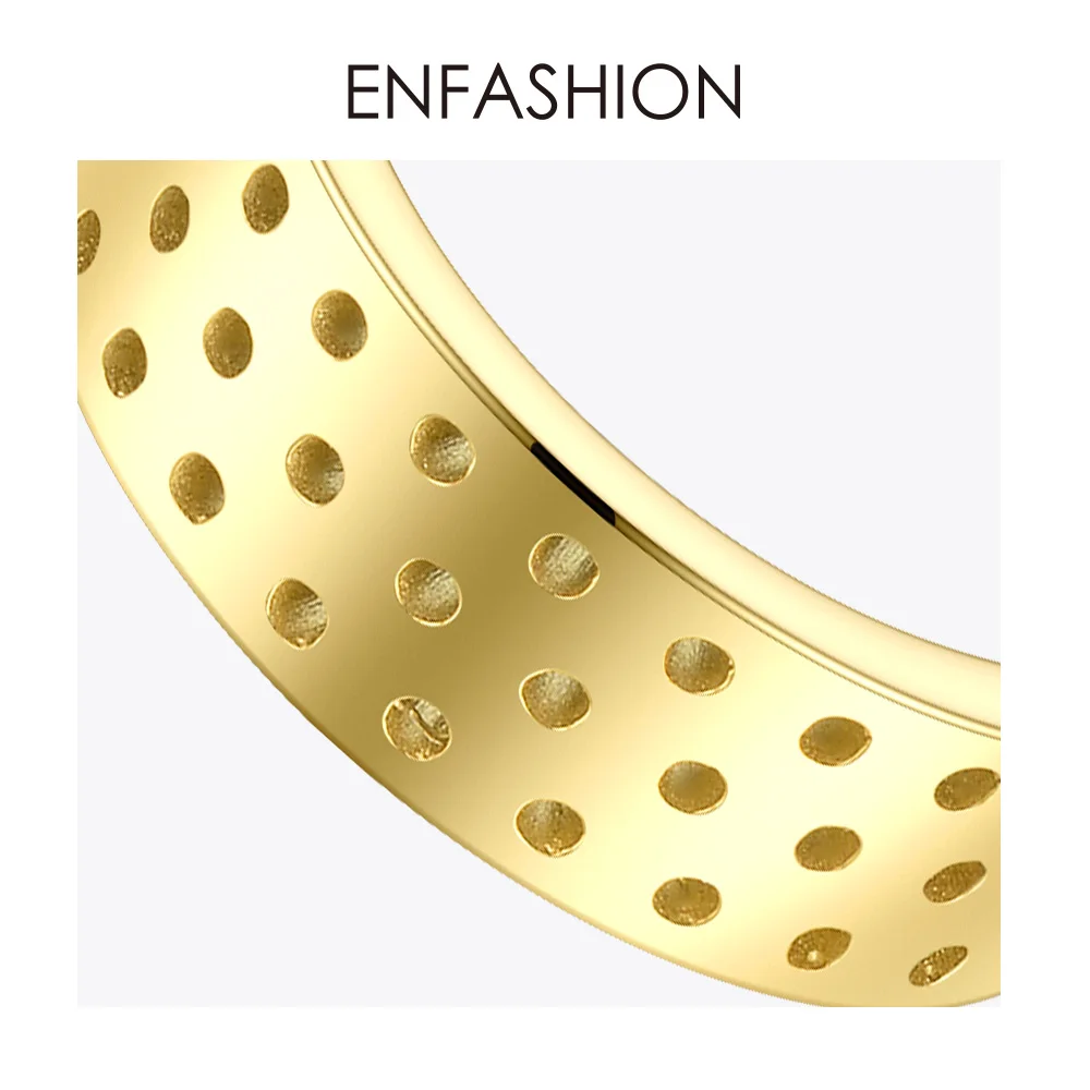 ENFASHION кольцо с несколькими отверстиями для мужчин, золотого цвета, нержавеющая сталь, Дамское минималистичное сито, кольца на палец для женщин, модное ювелирное изделие R194027