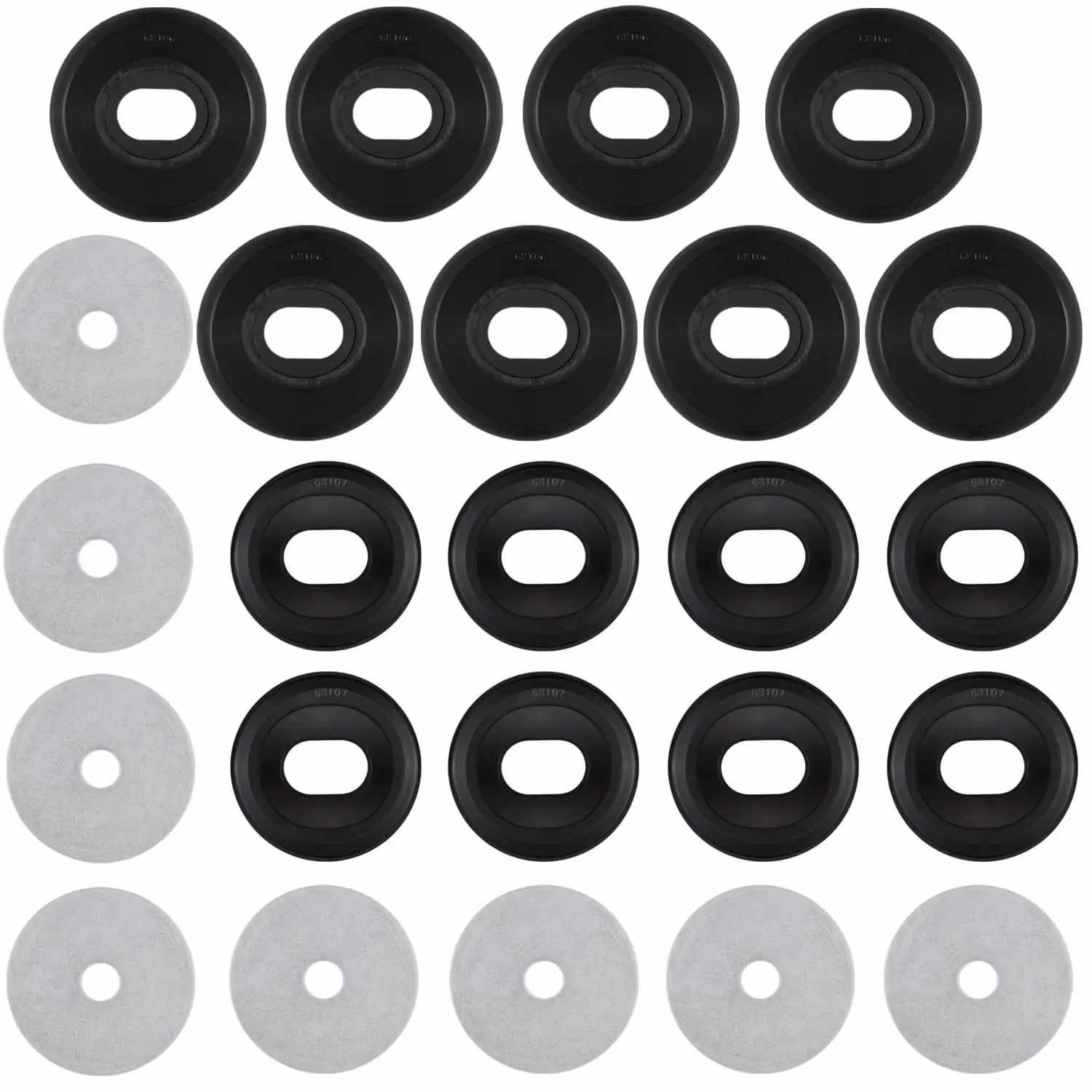 7-141 Body & Cab Mount Bushing Kit for 1999-2014 Chevy Silverado & GMC Sierra 2WD/4WD 16 PCS Red & Black