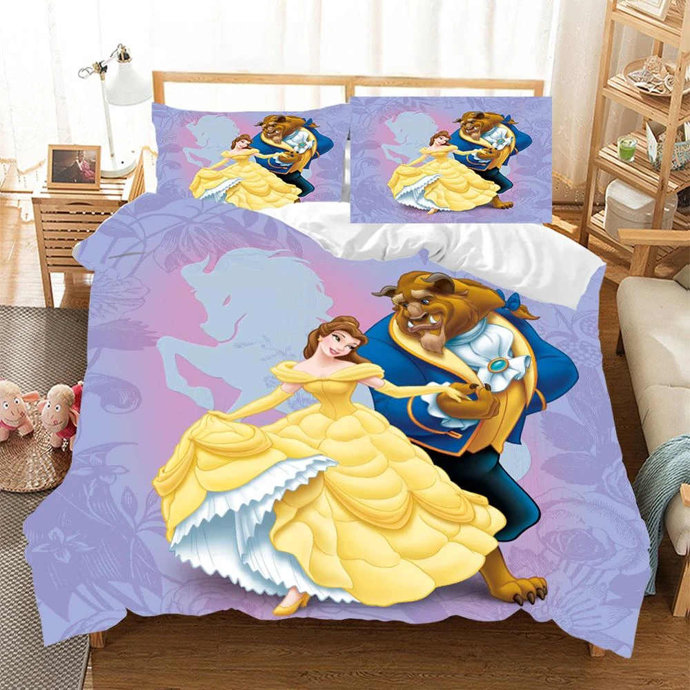 Disney juego de cama de La Bella y La Bestia para y parejas, cama, edredón individual, 3 Envío Gratis|Juegos de ropa de cama| - AliExpress