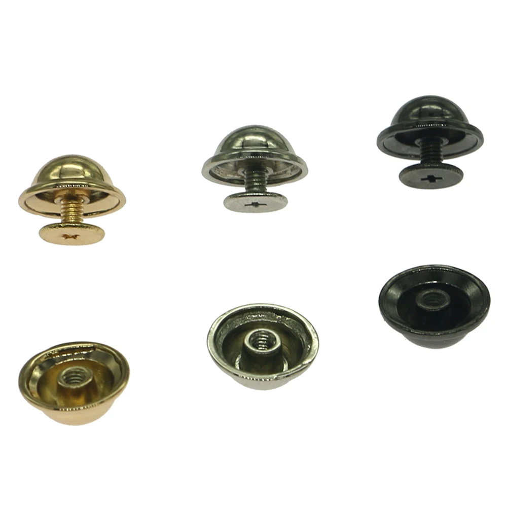 13 mm diameter hat rivet screw base DIY handmade leather decorative button mushrooms nails gold black decorative rivet
