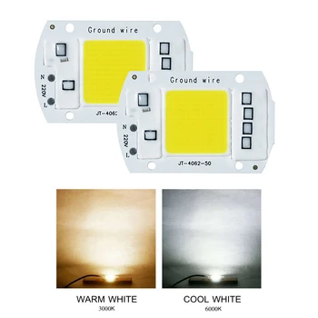 

High Voltage COB LED Lamp Chip 220V 110V Smart IC Driver Bulb Floodlight Spotlight 15W 20W 30W 50W Power Light Warm / Cool White