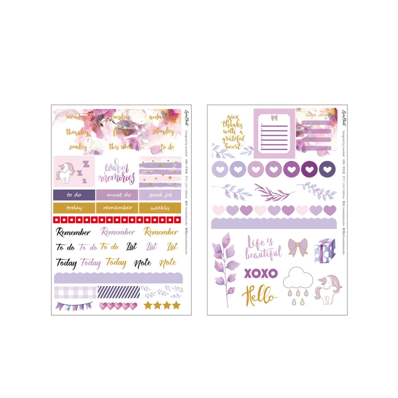 Lovedoki корейский фиолетовый зеленый Bullet Journal стикер s дневник планировщик скрапбук декоративные этикетки стикеры школьные и офисные канцелярские принадлежности