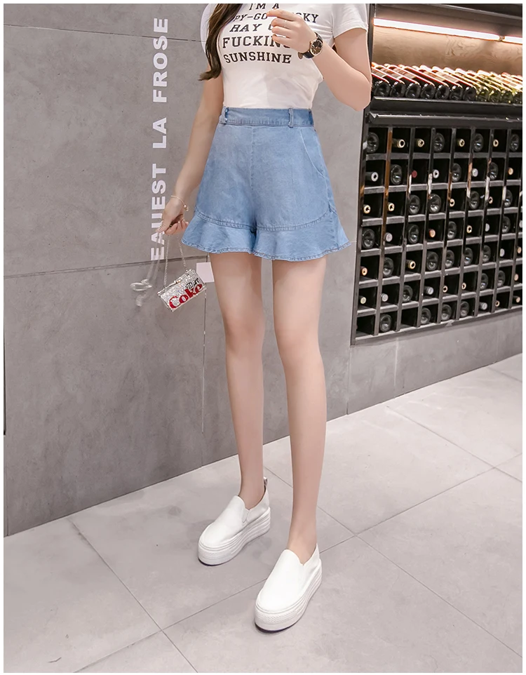 Летнее тонкое платье большого размера, джинсовые шорты с эластичной резинкой на талии, Женская юбка 200, повседневные обтягивающие штаны для женщин