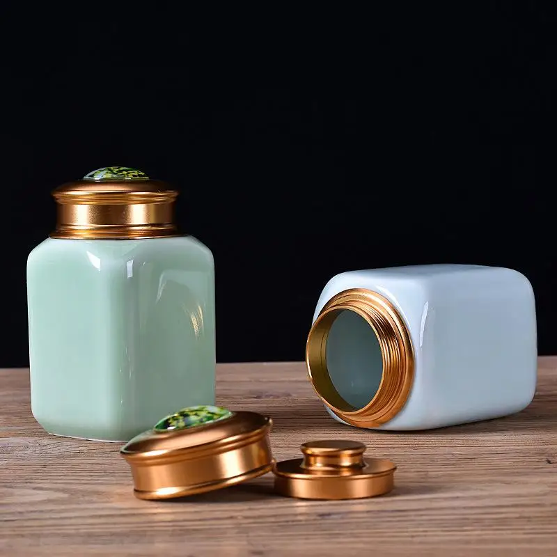 

Tea Caddies Matcha Container Ceramics Tea Caddies Tea Box Tea Jar Storage Holder Mini Coffee Powder Multifunction Organizer Cans