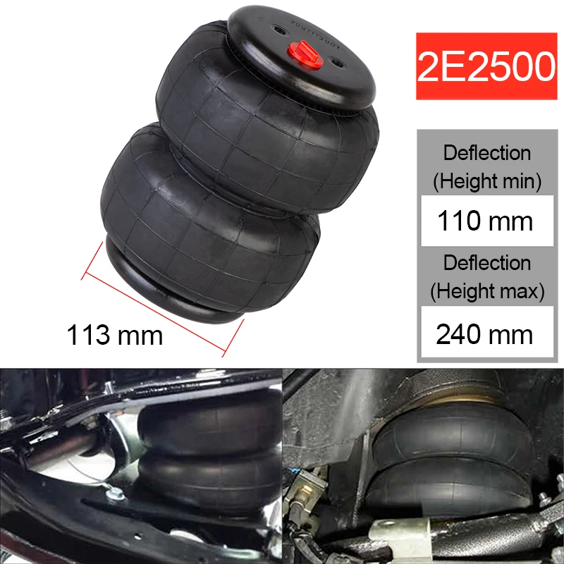 2PCS-2E2500 Air ride Springs suspension 2500Ib Air Single Port 1/2"npt For Ford F150/F250 For GMC Sierra Silverado