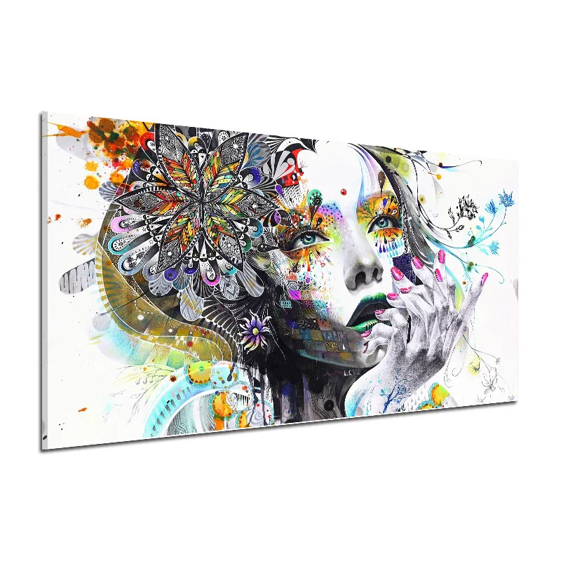 

Kay Star Europe And America Colorful Beauty Face Oil Painting Spray Painting Foreign Trade Export Frameless Canvas Living Room B