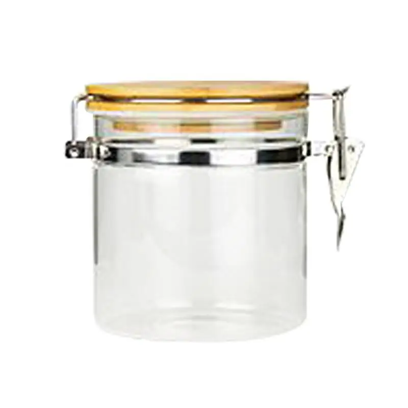 Stainless Steel Airtight Storage Jar with Clip Top Bamboo Lids Sealed Canister Food Storage Container for Loose Tea Coffee Bean - Цвет: Черный