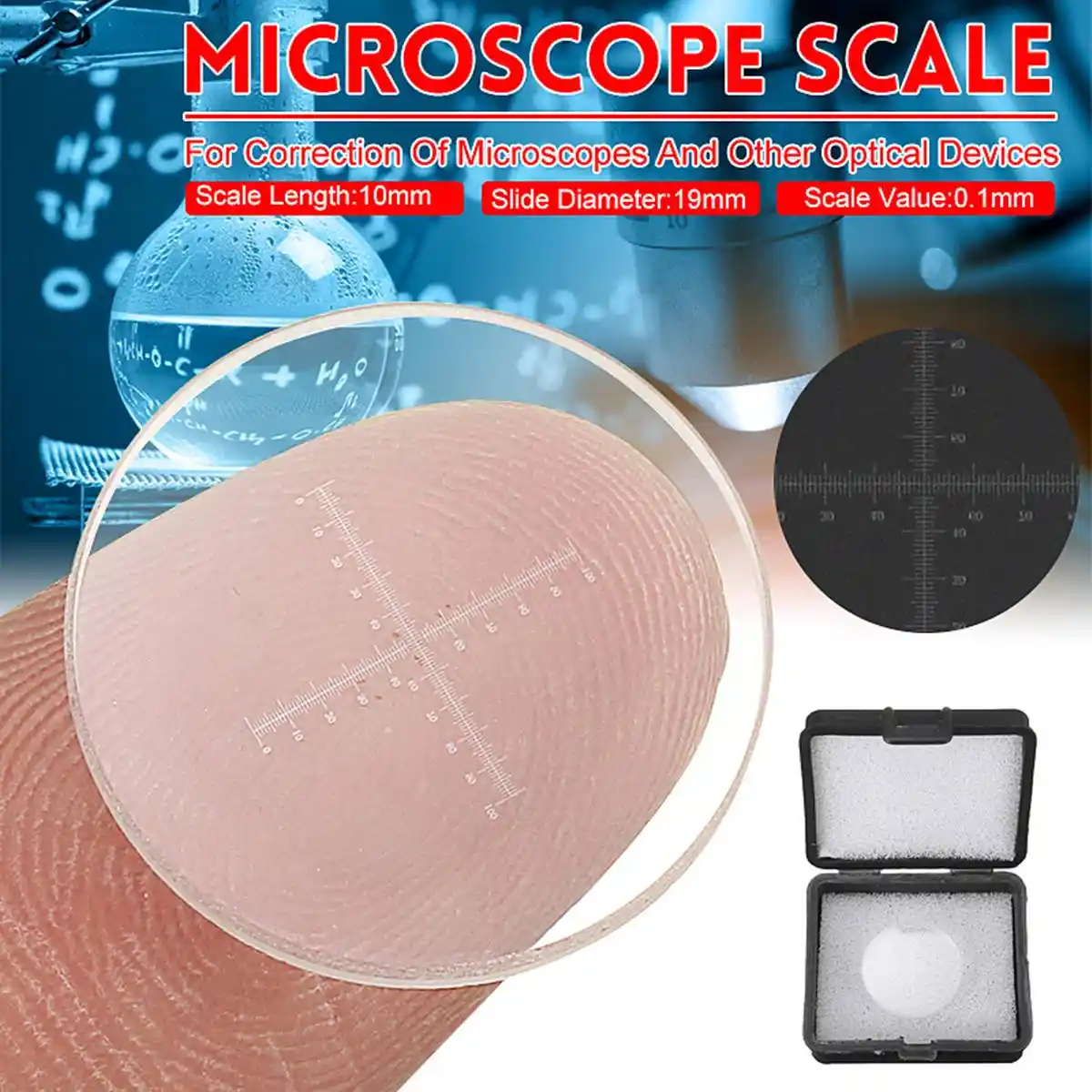 Soft Ruler Microscope Micrometer Calibration Slide Line Width Particle