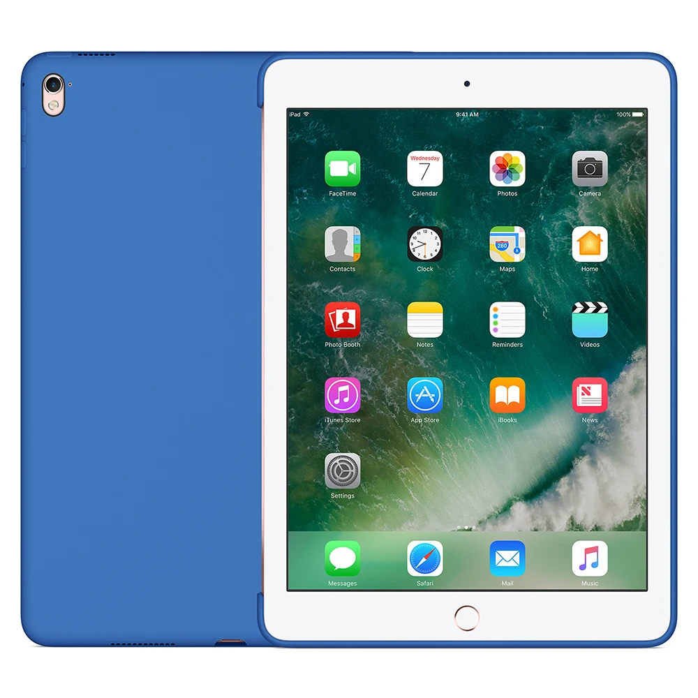 Royal blue Жидкий силиконовый чехол для ipad Pro с логотипом s для apple ipad 9,7 дюймов, силиконовый защитный чехол - Цвет: Royal blue