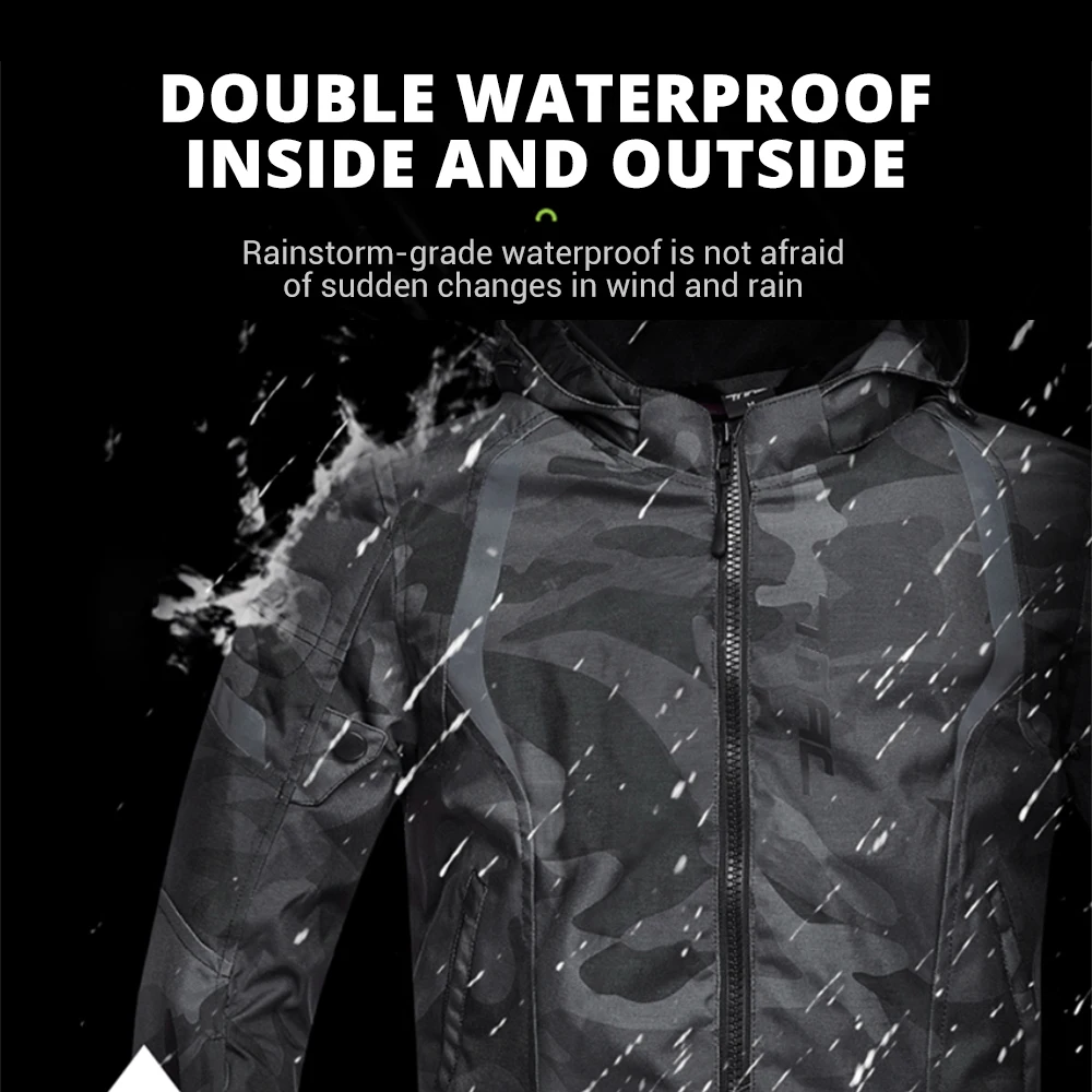 Motocross Motorcycle Jacket Chaqueta Moto Gear Reflective Waterproof Riding Hood Moto Jacket Protective Motorcycle Armor