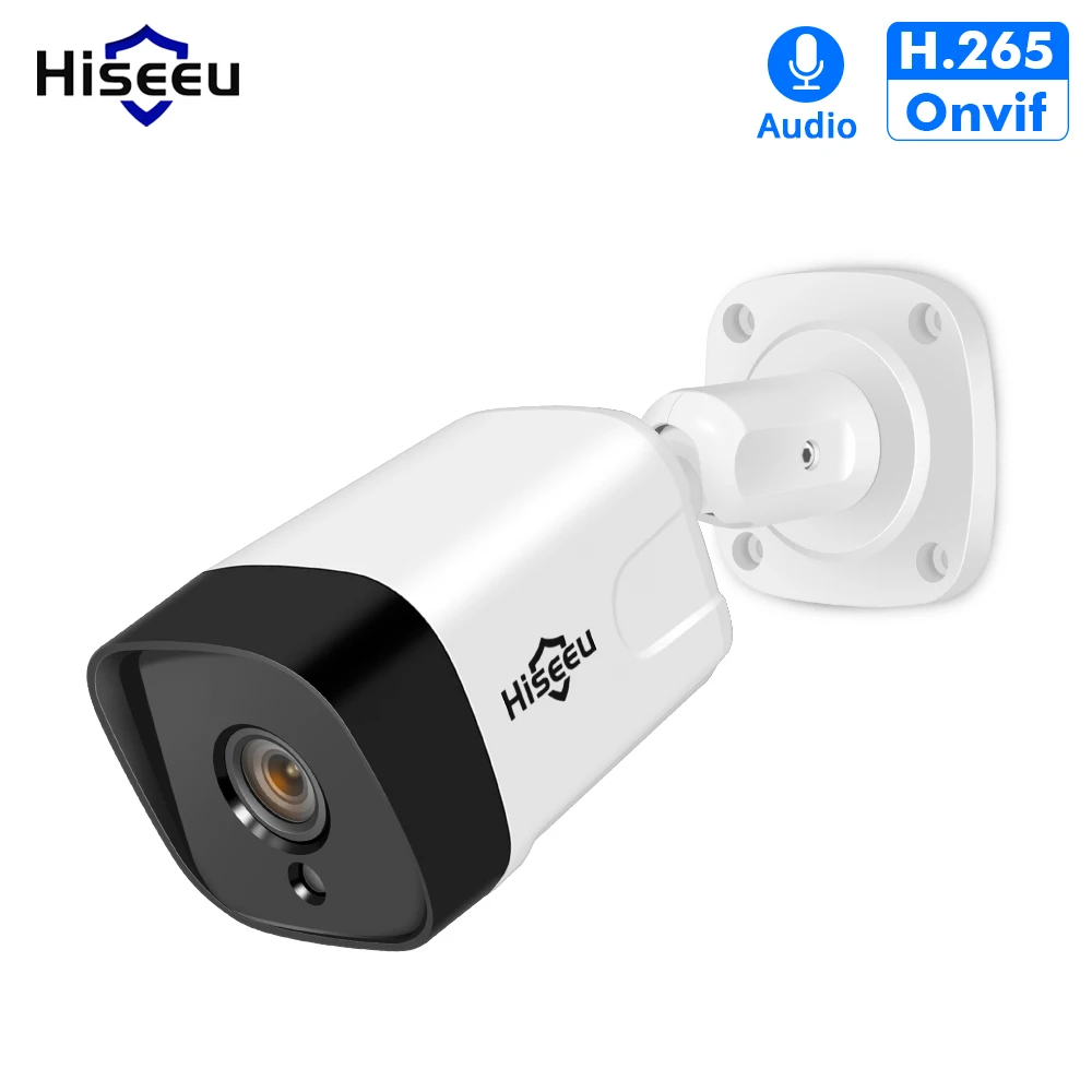 Hiseeu 1080P Bullet POE IP камера Аудио 2.0MP ONVIF Водонепроницаемая сетевая камера безопасности для наружного домашнего видеонаблюдения