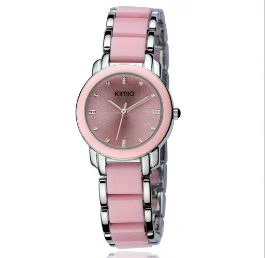 PInk Топ люксовый Бренд Kimio модное платье женские часы кварцевые часы браслет из смолы часы Montre Femme Relogio Feminino подарочная коробка - Цвет: PInk