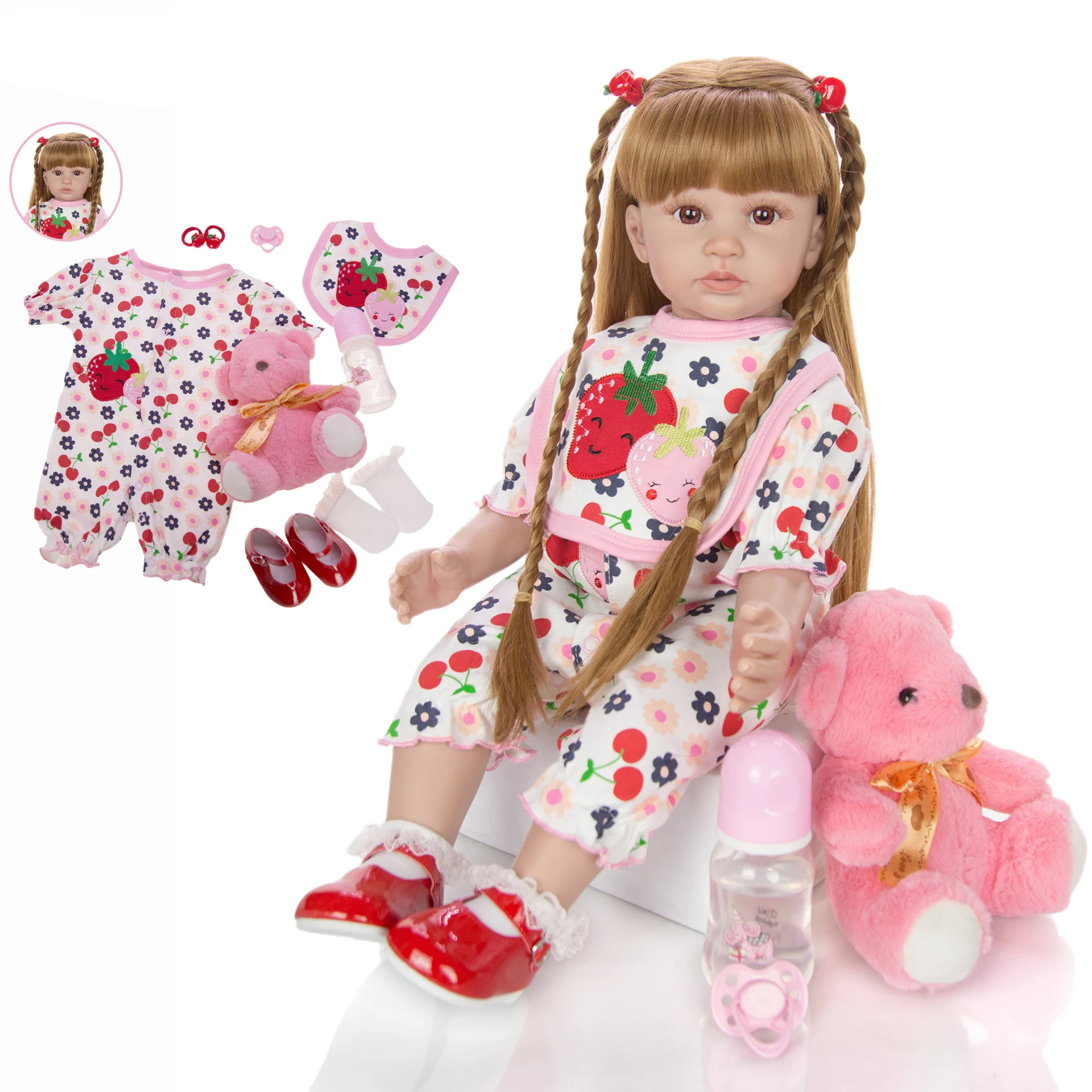 Big 60 Cm Bebe Reborn Toddler Girl Dolls Lifelike Princess Blond Wig Silicone Vinyl Reborn Baby Doll Lol For Kids Gift Toys Dolls Aliexpress