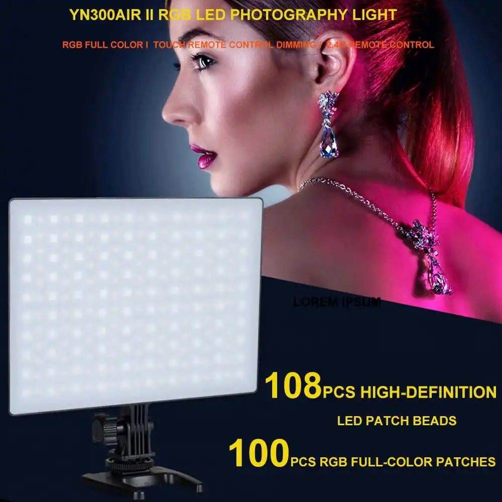 

Photgraphy YN300Air II RGB Full Color LED Camera Video Light Outdoor Photo Living LED Photography Light Photo Studio Flash Light