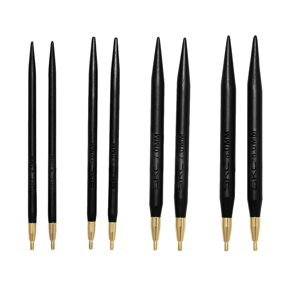 2Pcs/set Interchangeable Knitting Needle Tips Wood Interchangeable Needle Tips