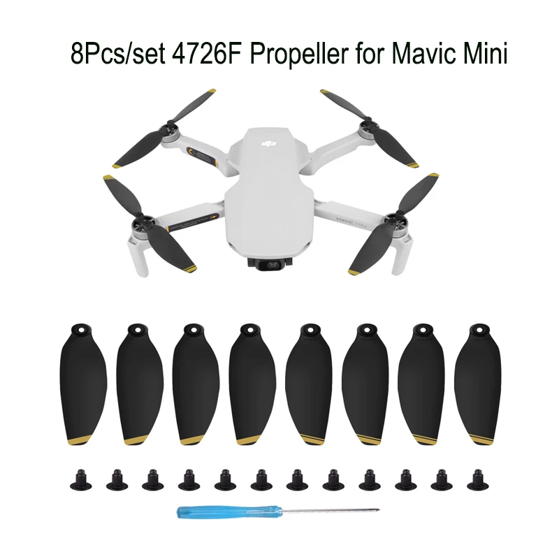 8 шт. малошумные 4726F быстросъемные пропеллеры для Mavic Mini blade Prop для DJI Mavic Mini аксессуары(Золотой Серебряный опционально
