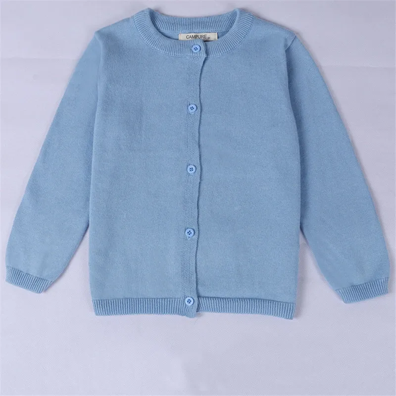 Детский хлопковый свитер, детский вязаный свитер-кардиган, детская трикотажная одежда с длинными рукавами, вязаная одежда для девочек, школьная форма - Цвет: 6