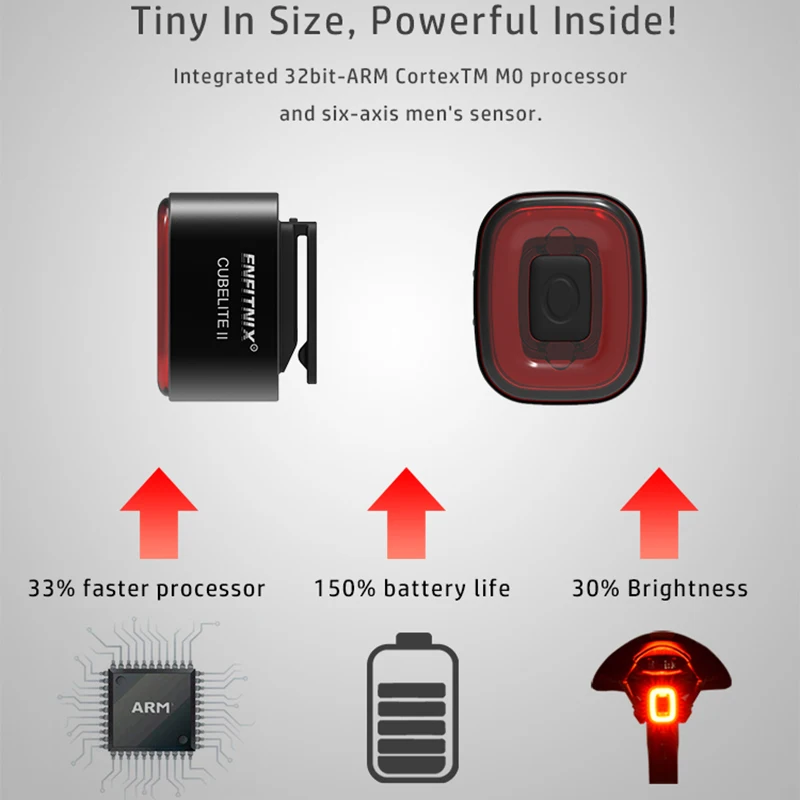 ENFITNIX Cubelite2 велосипедный фонарь задний умный для велосипеда Датчик тормоза