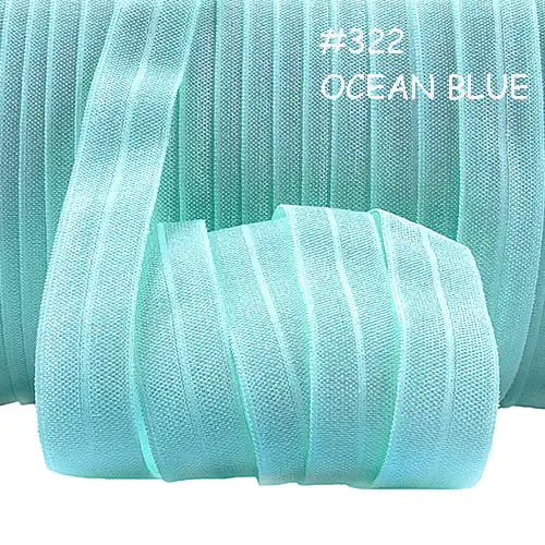 322 ocean blue 100 ярдов/рулон) цвета 5/" одноцветные складные эластичные ленты - Цвет: 322 ocean blue