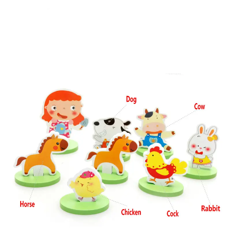 3D головоломка happy farm system модель блоки Детские интеллектуальные игрушки, доска для сборки детский блок, DIY кукольный домик Миниатюрная игрушка для малышей