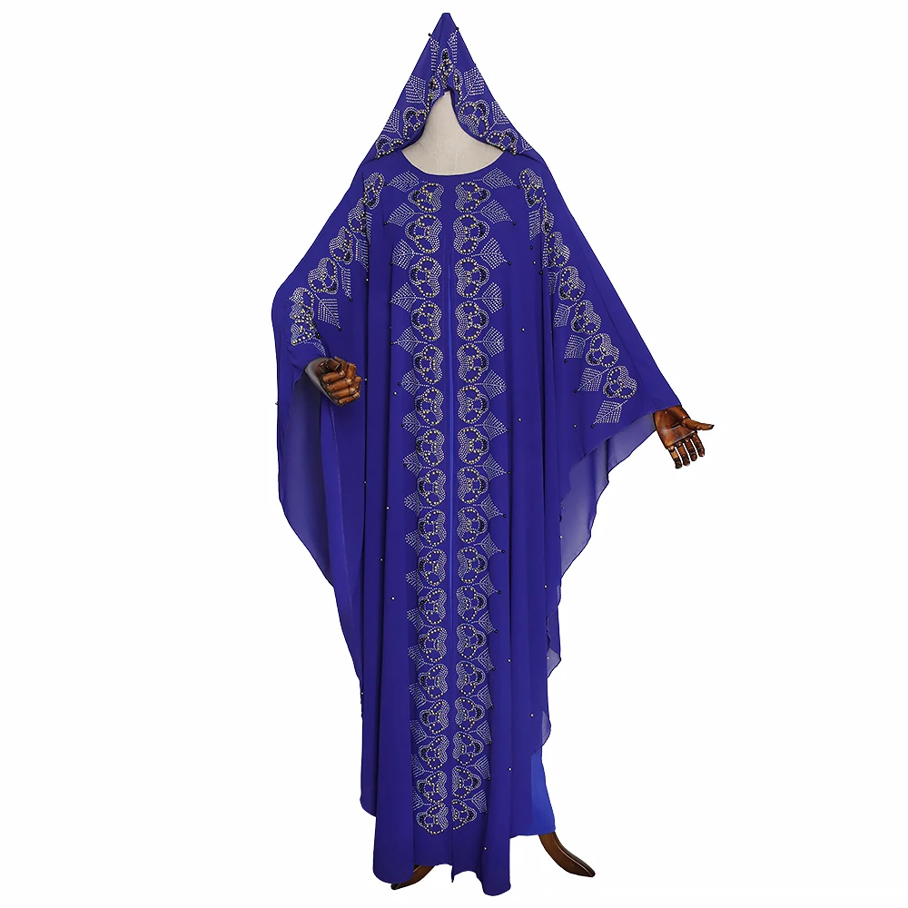 

African Dresses for Women Dashiki Diamond Beads African Clothes Abaya Dubai Muslim Dress Robe Africa Dress