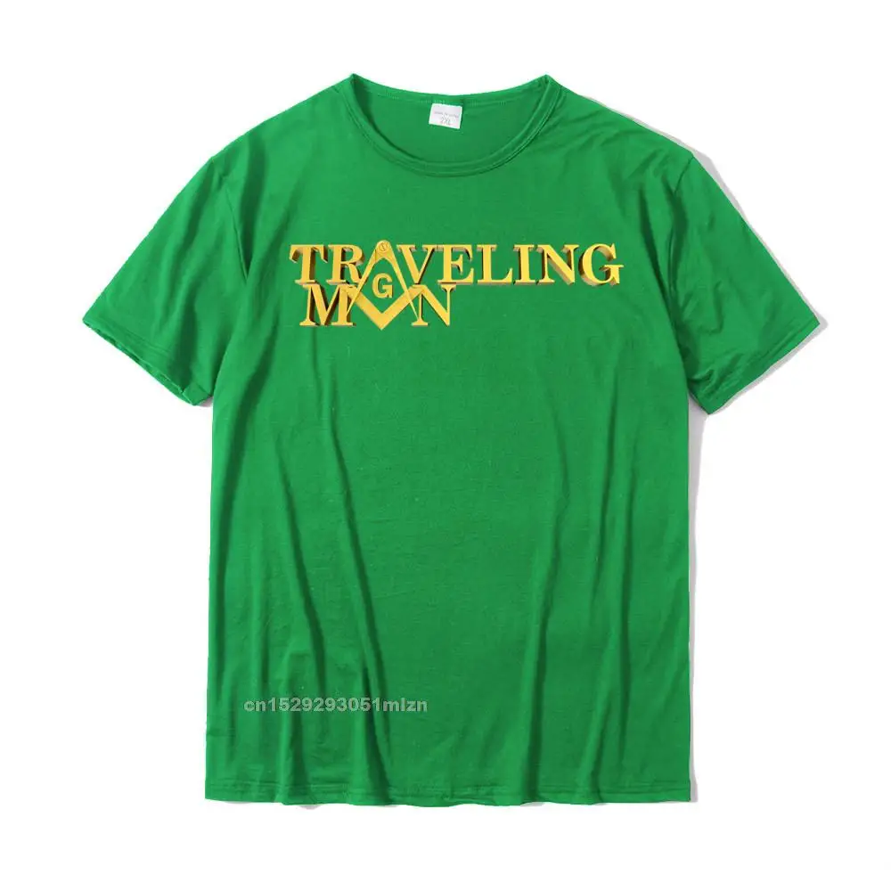 Design Fall Cotton Crewneck T Shirt Short Sleeve Normal Tshirts Brand New Classic Tshirts Free Shipping Masonic Traveling Man Square Compass Freemason T-Shirt__3162 green