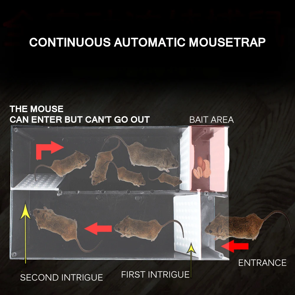 Бытовая ловушка для мыши Автоматическая непрерывная ловушка для мыши многоразовая ловушка высокого эффекта крысоловки Ловца средство от крыс мышей клетка для грызунов