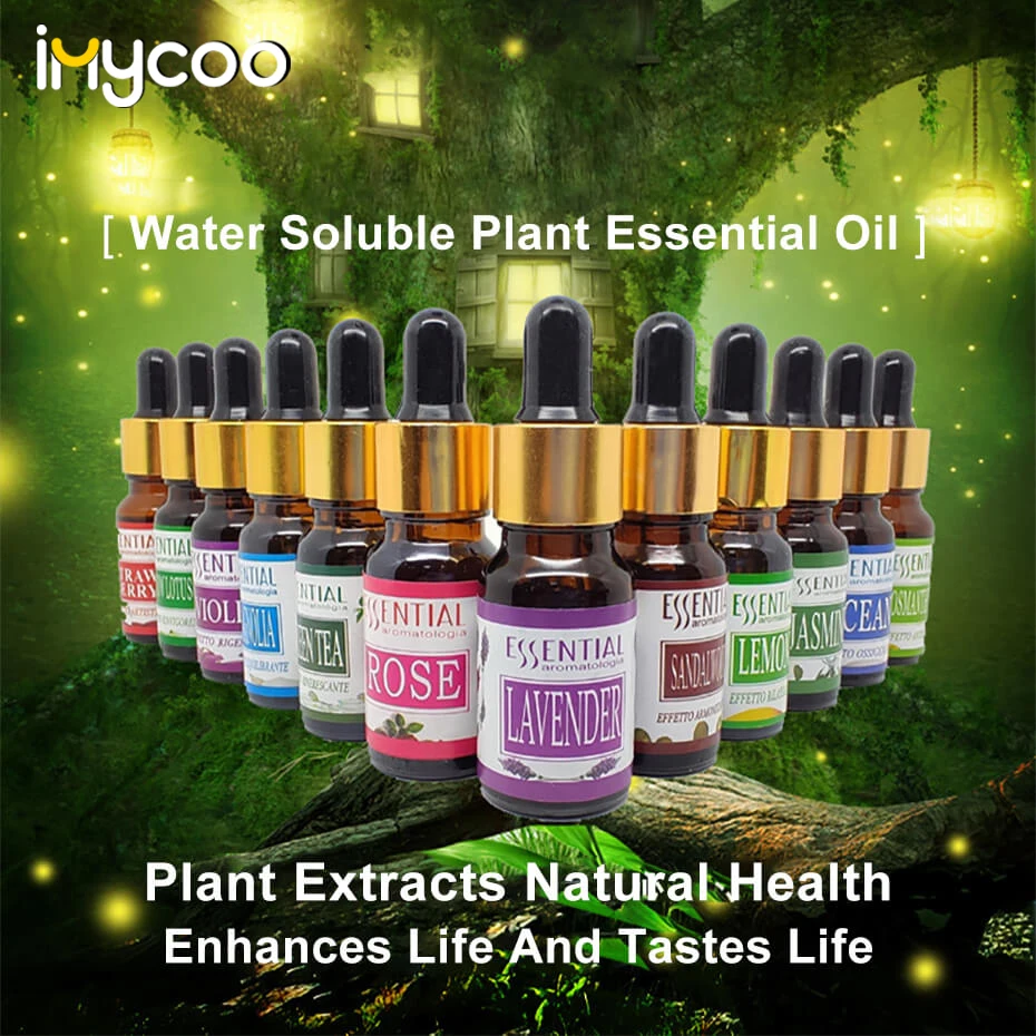 

12 Kinds of Essential Oils 100% Pure Natural for Aroma Diffuser Air Humidifier Aromatherapy Diffuser Water-soluble Oil Fragrance