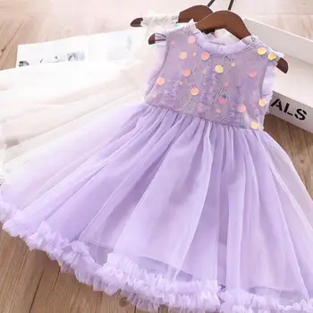 

2020 Summer Baby Girls Dot Sequined Dress, Princess Kids Sweet Clothing 5 pieces/lot, Wholesale