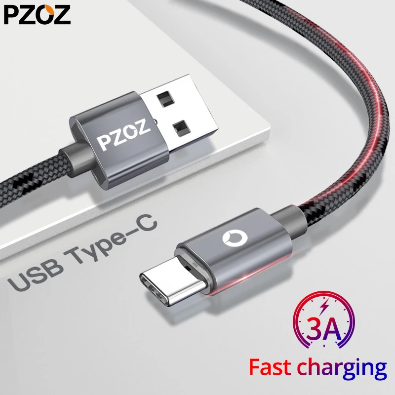Pzoz Usb Type C Cable Fast Charging Usb C Data Cord Usb C Charger For Samsung S10 S9 S8 Xiaomi Mi 8 A2 Redmi Note 7 Type C Cable Usb C Cable Usb Type
