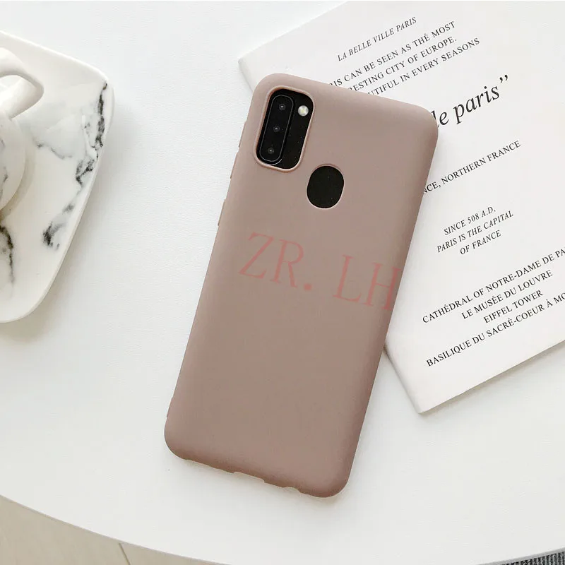 Силиконовый чехол для samsung Galaxy M30S M10 M20 A10S A20E A20RE тапочки однотонного яркого A50 M20 A7 обратите внимание; размеры 9 и 10 S8 S9 S10 плюс Чехол s крышка - Цвет: brown