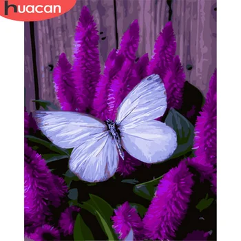 

HUACAN Paint By Number Butterfly Animal Drawing On Canvas HandPainted Art Gift DIY Pictures By Number Flower Kits Home Decor