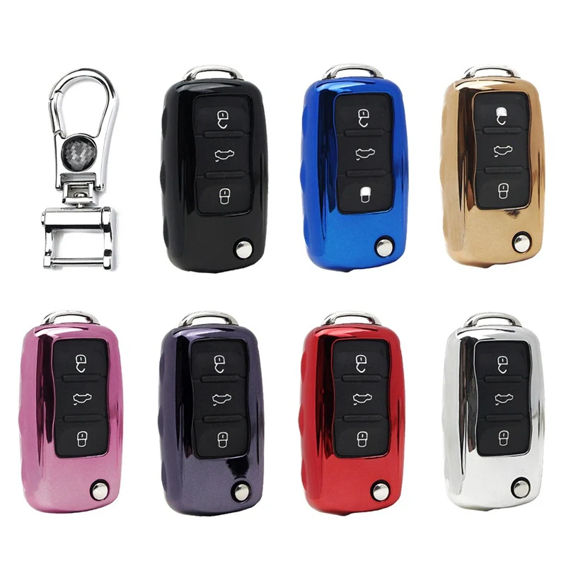 

1 Pc Wearable New Soft TPU Full Cover Car Key Case Golf Jetta Bora Sagitar Fitting Soft Key Case