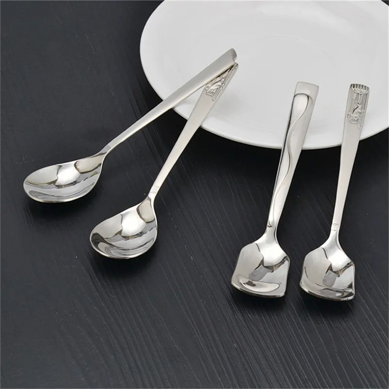 Многофункциональная 4 шт. десертная ложка Flatware ложки из нержавеющей стали для питья кухонная посуда colher 30AUG05