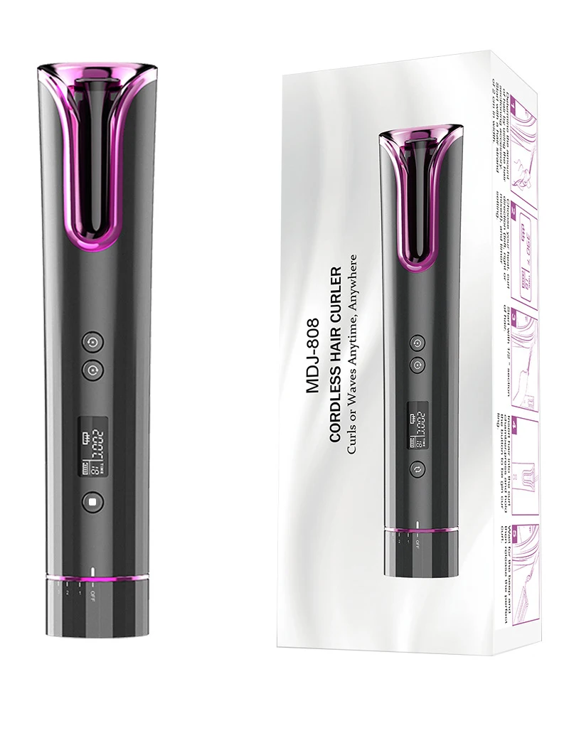 

2020 new arrival hair curler automatic electric curling iron machine 4800mAh LCD cordless rechargeable portable curls rollers