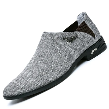 

High-top Canvas Dress Shoes Men Mixcolor Casual Flat for Autumn Summer Moccasins Breathable Fashion Male Boots