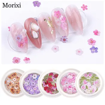 

Morixi nail art sticker beautiful rose daisy flowers ultra thin wooden flakes DIY 3D manicure tips nail decoration MZ310