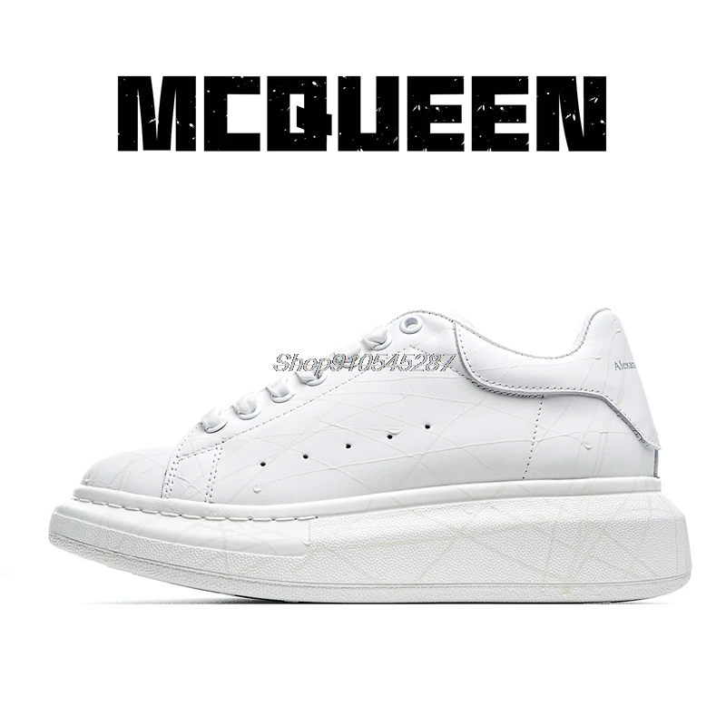 Alexander McQueen Suola Scarpe Da Tennis Degli Uomini di Modo Delle Donne di Spessore Inferiore Per Il Tempo Libero Scarpe Sportive Nottilucenti Lectroplating Processo di Doratura