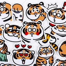 

40PCs Cartoon Tiger Stickers Waterproof Removable Hand Account Children's Stationery Helmet Toilet Decoration Stickers Toys