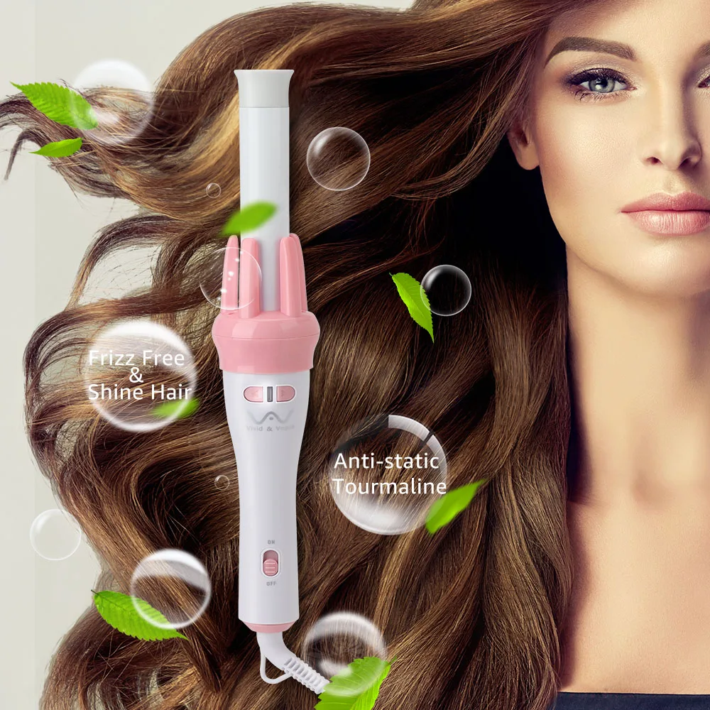 PINK Two Way Automatic Curling Iron Automatic Curling Wand hair Roller 