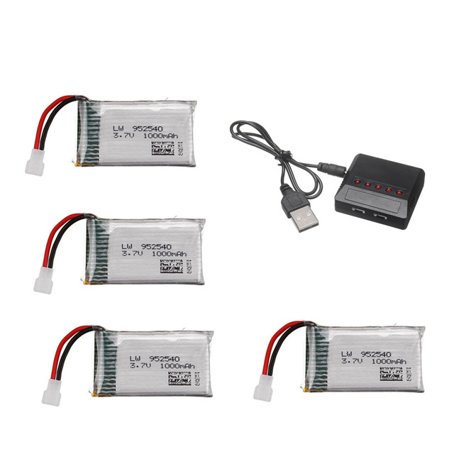 3.7V 1000mAh 25c Lipo Battery + Charger for Syma X5 X5C X5SC X5SW TK M68 MJX X705C SG600 RC Quadcopter Drone Spare Part