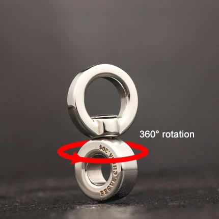 

Stainless Steel Keychain Accessories Keychain Ring Manual 360°rotation
