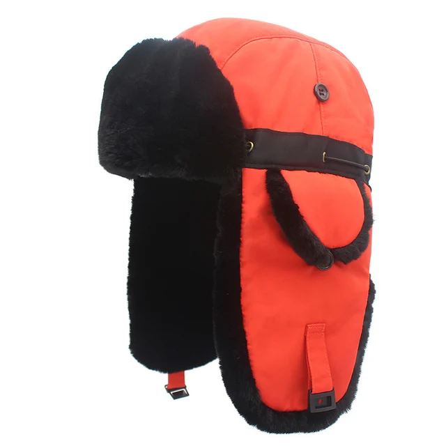 Winter Hats For Mens Bomber Hat Fur Red 