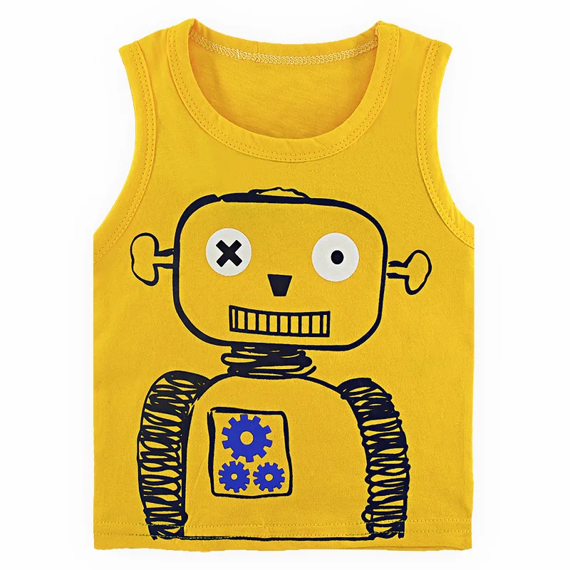 Модная одежда для маленьких мальчиков Футболки без рукавов Одежда новорожденных