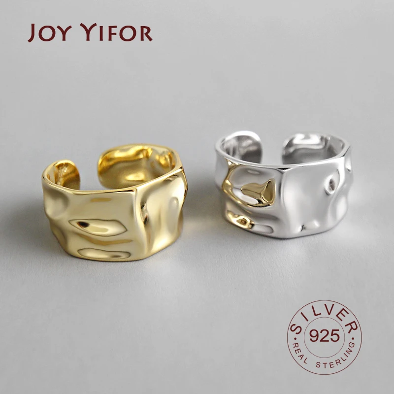 Silver Ring Silver Rings Gold Plated Silver Ring 925 Sterling Silver Rings For Women trendy bump gold color fine Jewelry Beautiful Finger Open Ring For Party Birthday Gift