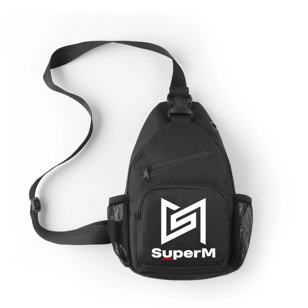 SuperM Kpop модная крутая поясная сумка в стиле Харадзюку с логотипом на молнии, с перекрестным плечевым карманом, Новое поступление, маленькая идол сумка для мобильного телефона